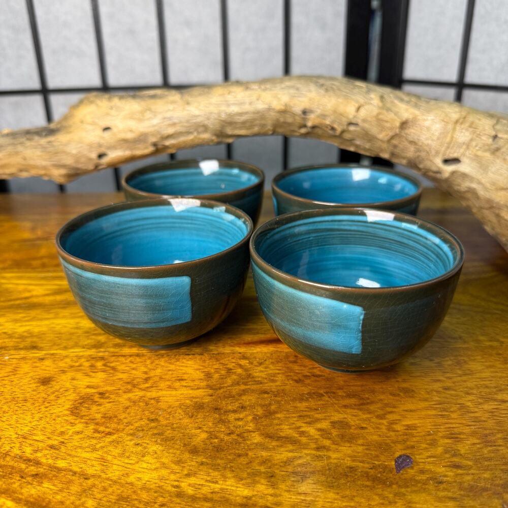 Vintage Japanese Tea Cups Set Made in Japan Artisan Pottery Cup
